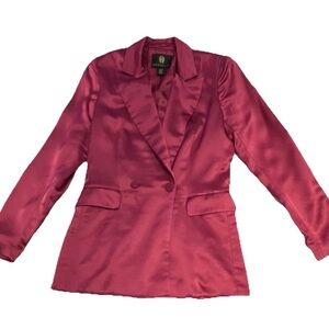 House of Harlow 1960 Satin Blazer in Rich Burgundy
